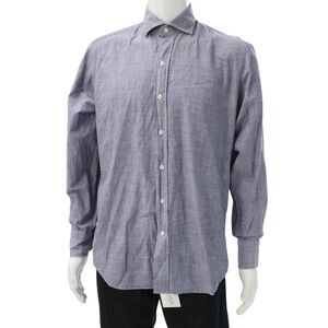 Ledbury Mens Button Down Long Sleeves Shirt Blue Cotton Size 15.5 39